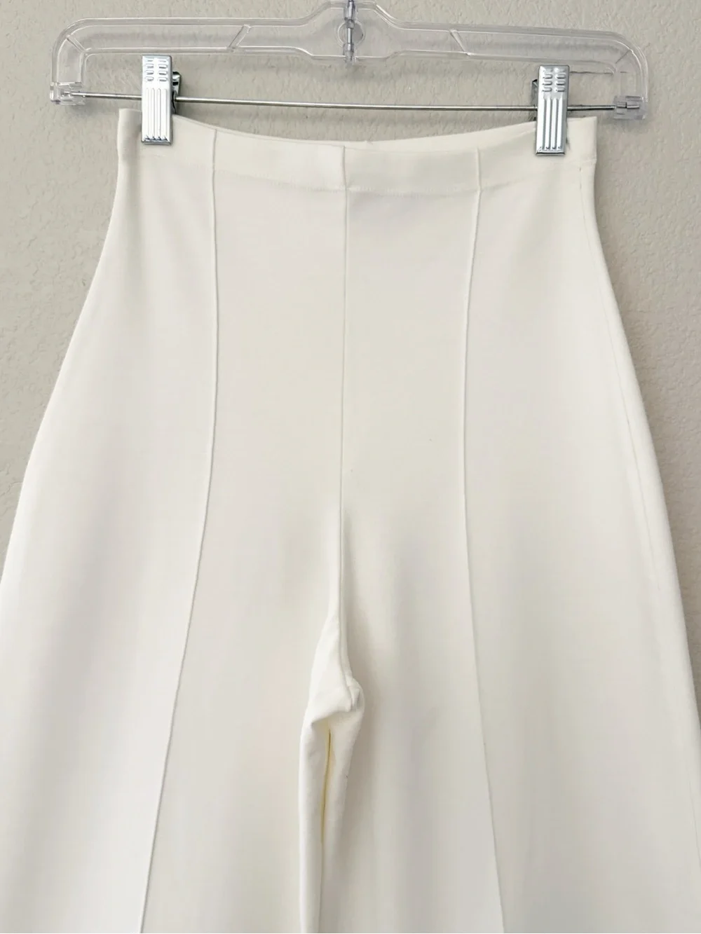 Ripley Rader Ponte Knit Wide Leg Pant XS Off White Pull On Stretch Minimalist - Picture 8 of 11